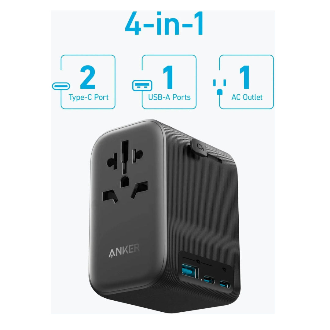 Anker Powerextend Travel Adapter With USB-C Charger, 65W, A9213K12