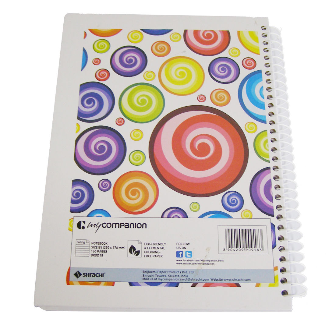 Shrachi B5 Hard Case Spiral Bound Book, 160 Pages, 70gsm