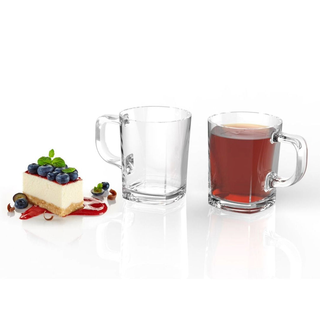 City Glass Stone Tea Mug 200ml, 6 Piece Gift Box Set