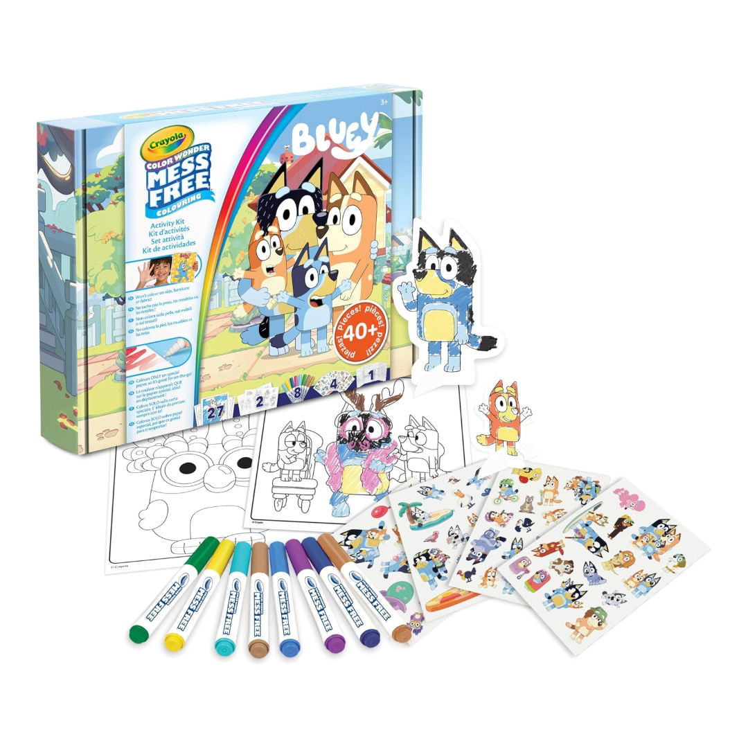 Crayola COLOR WONDER MESS FREE COLORING, Activity Kit, Bluey, Includes 40+ Pieces