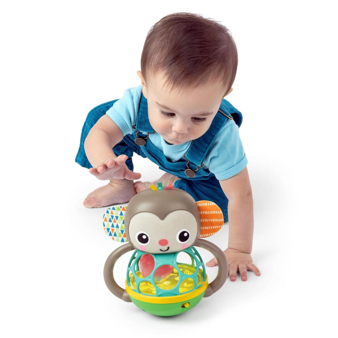 Bright Starts Grab & Giggle Monkey Multi-Sensory Toy, (12.10 x 18.26 x 19.89 cm)