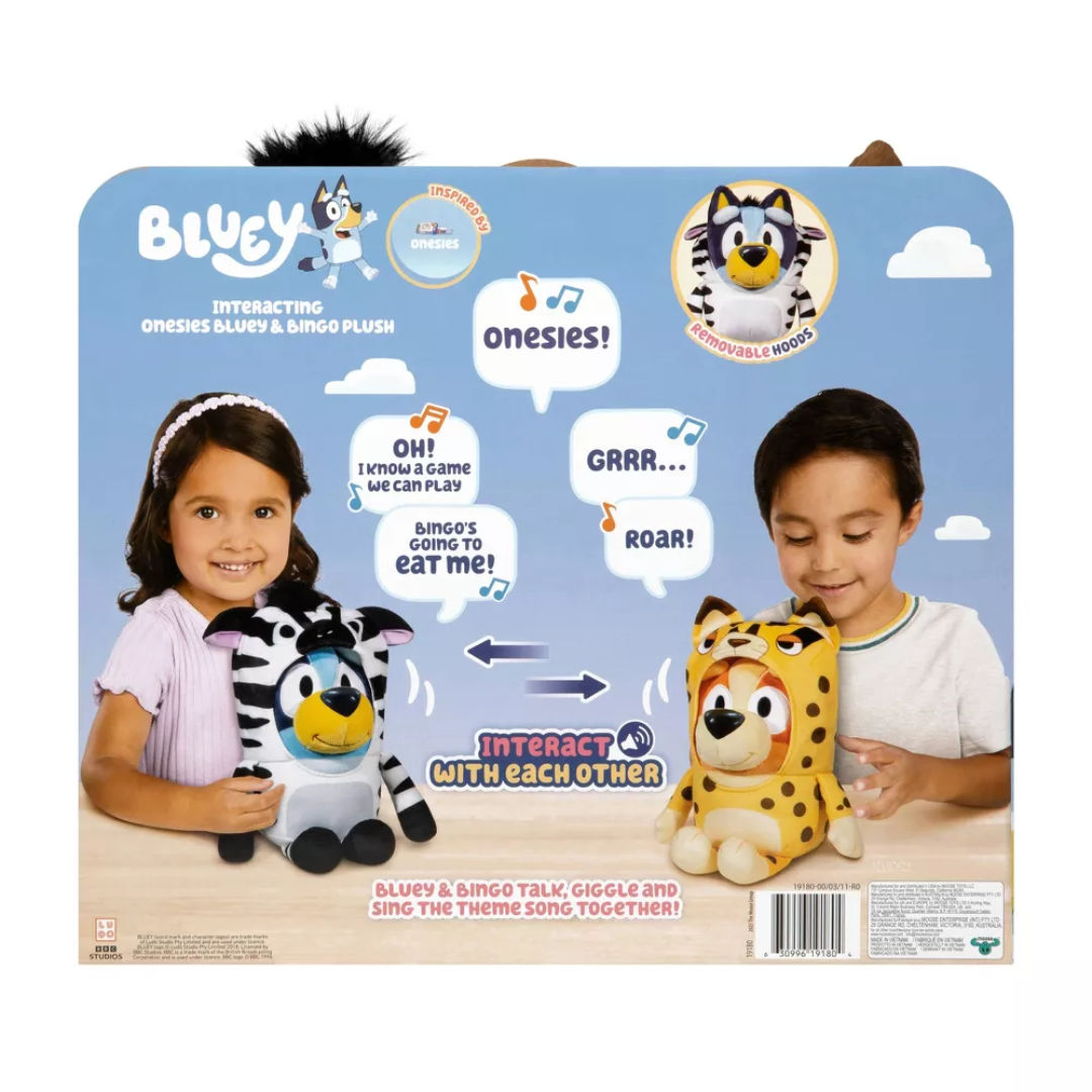 Bluey Series 13 Onesies Bluey and Bingo Interacting Plush Toy Set (Pack of 2), 3+ years