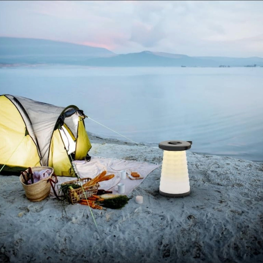 Porodo Camping Telescopic LED Stool, PD-CTLDST-BK, Black