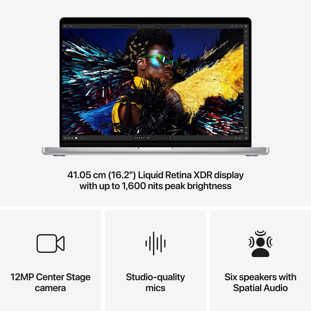 Apple MacBook Pro 16-inch Laptop, M4 Max Chip, 14-Core CPU, 32-Core GPU, 1TB SSD, MX2V3HN/A, Silver