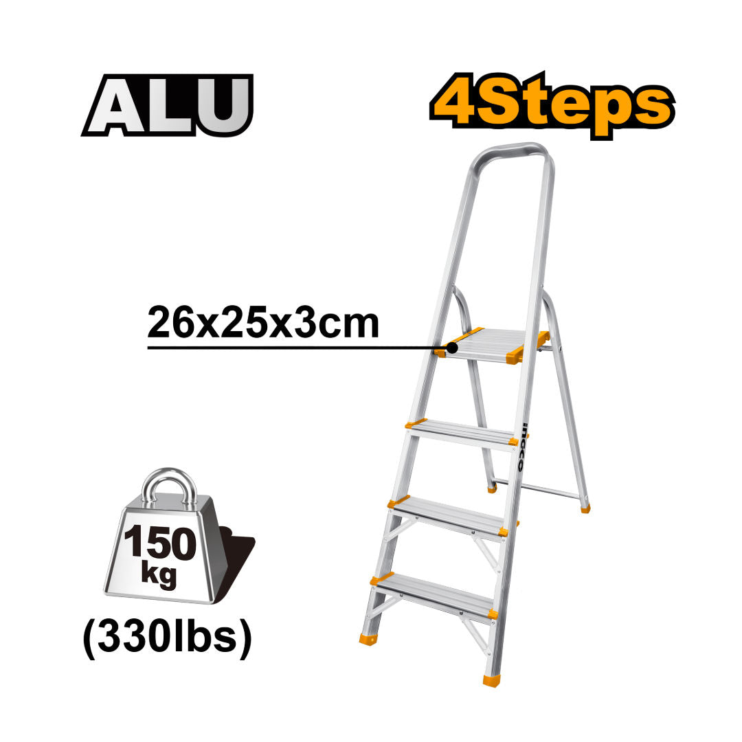INGCO Aluminum Household Ladder, 150kg Load