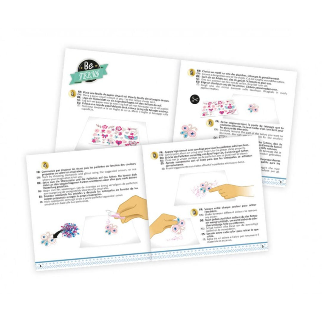 Buki France Be Teens Glitter Tattoos Art DIY Kit (8 Pieces)