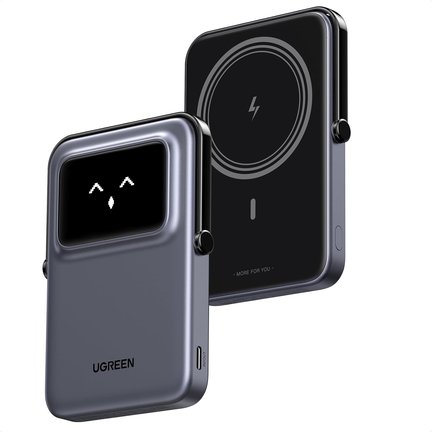 UGREEN PB571 Uno 5000mAh Magnetic Wireless Power Bank with Stand and TFT Display