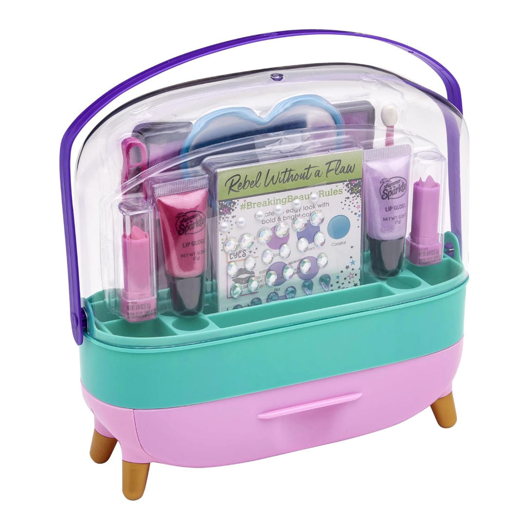 Cra-Z-Art Shimmer ’n Sparkle All-in-One Beauty Caddy Makeup Kit, 8+ Years