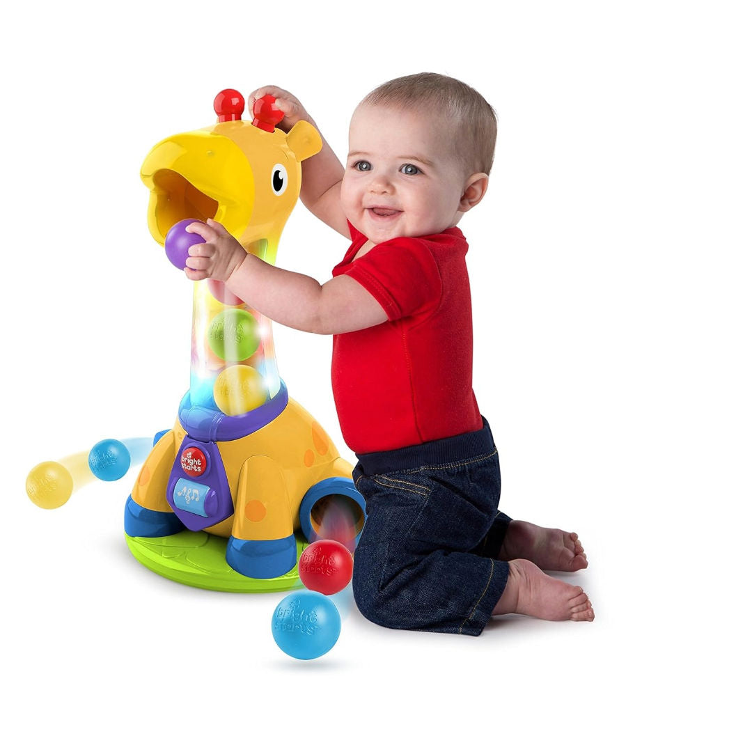 Bright Starts Spin & Giggle Giraffe Ball Popper Musical Toy, (28.96 x 24.89 x 46.48 cm)