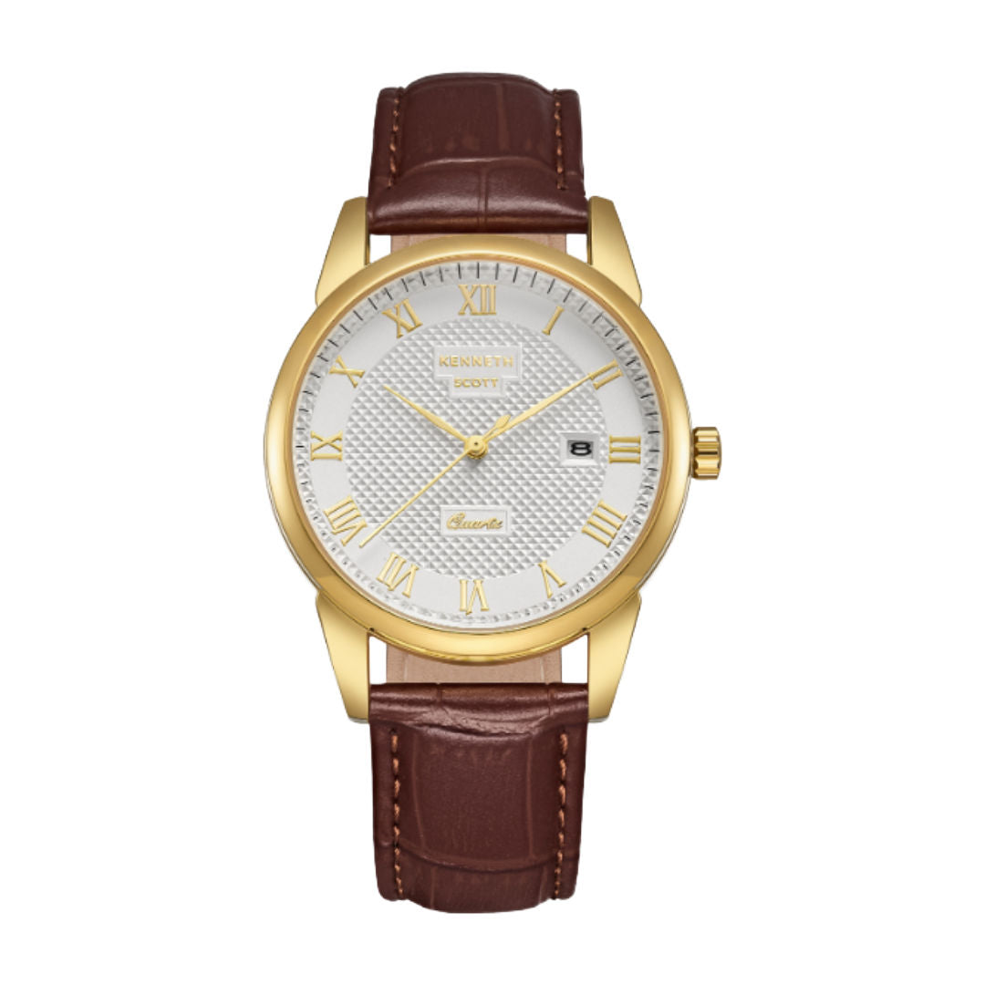 Kenneth Scott Quartz Men’s Watch with Stainless Steel Strap, K23030 Series