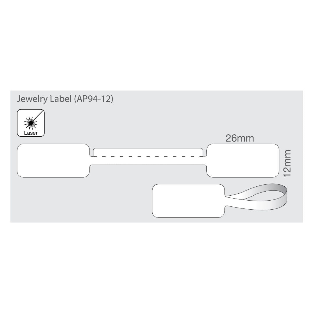 Riklabel A4, Polylaser Jewellery Labels, 20 Sheets, Laser Printable