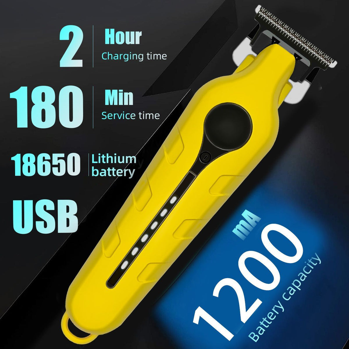Gradient Hair Clipper with USB Charging
