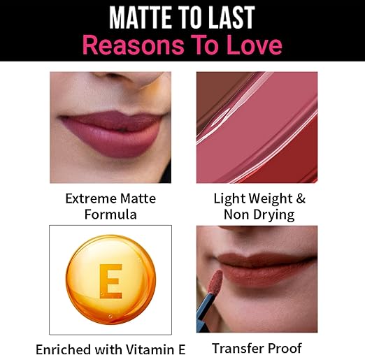 Nykaa Matte To Last ! Liquid Lipstick Bombae 01