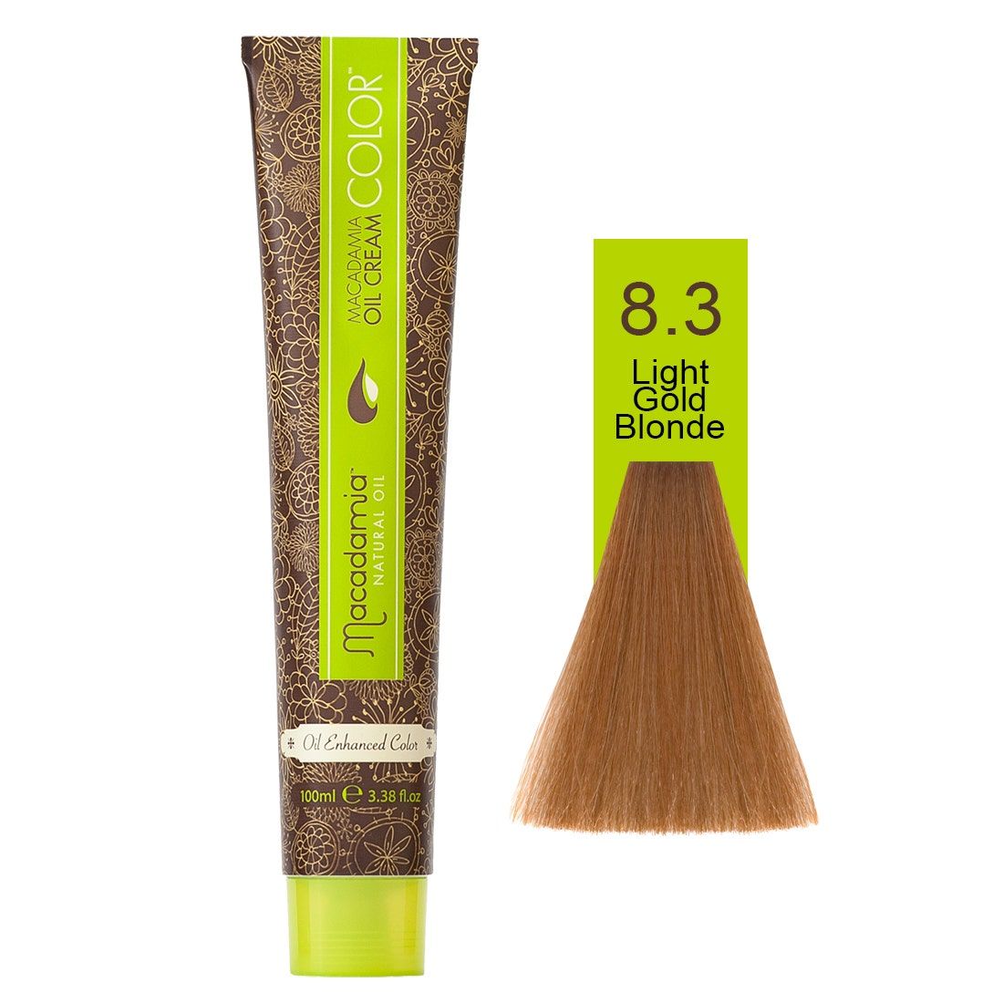 Macadamia Natural Oil Cream Hair Color, 100ml, 8.3 Light Gold Blonde