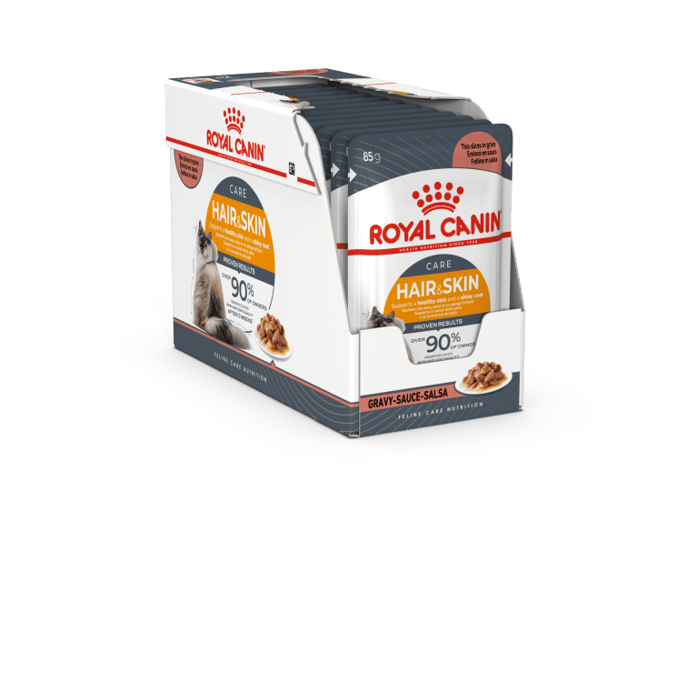 Royal Canin Feline Care Nutrition Hair & Skin Gravy (Intense Beauty) - 12 Wet Food Pouches