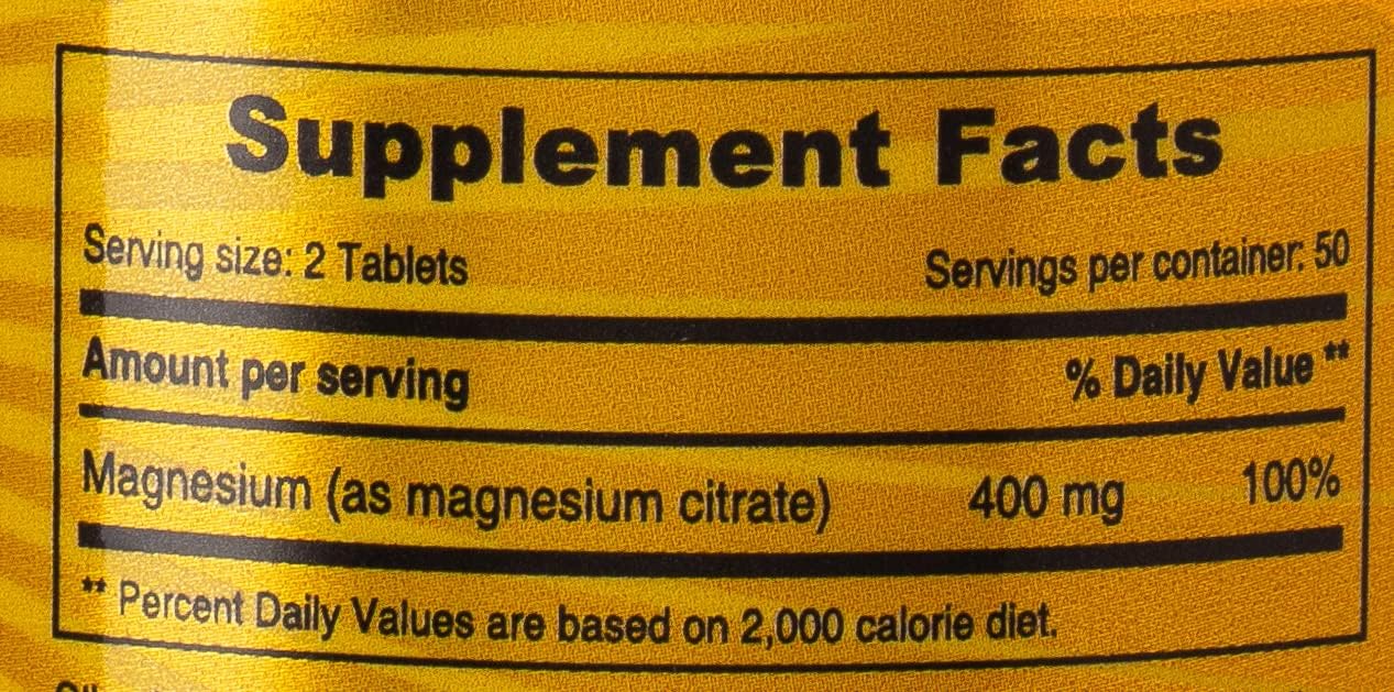 Sunshine Nutrition Magnesium Citrate Tabs 100's