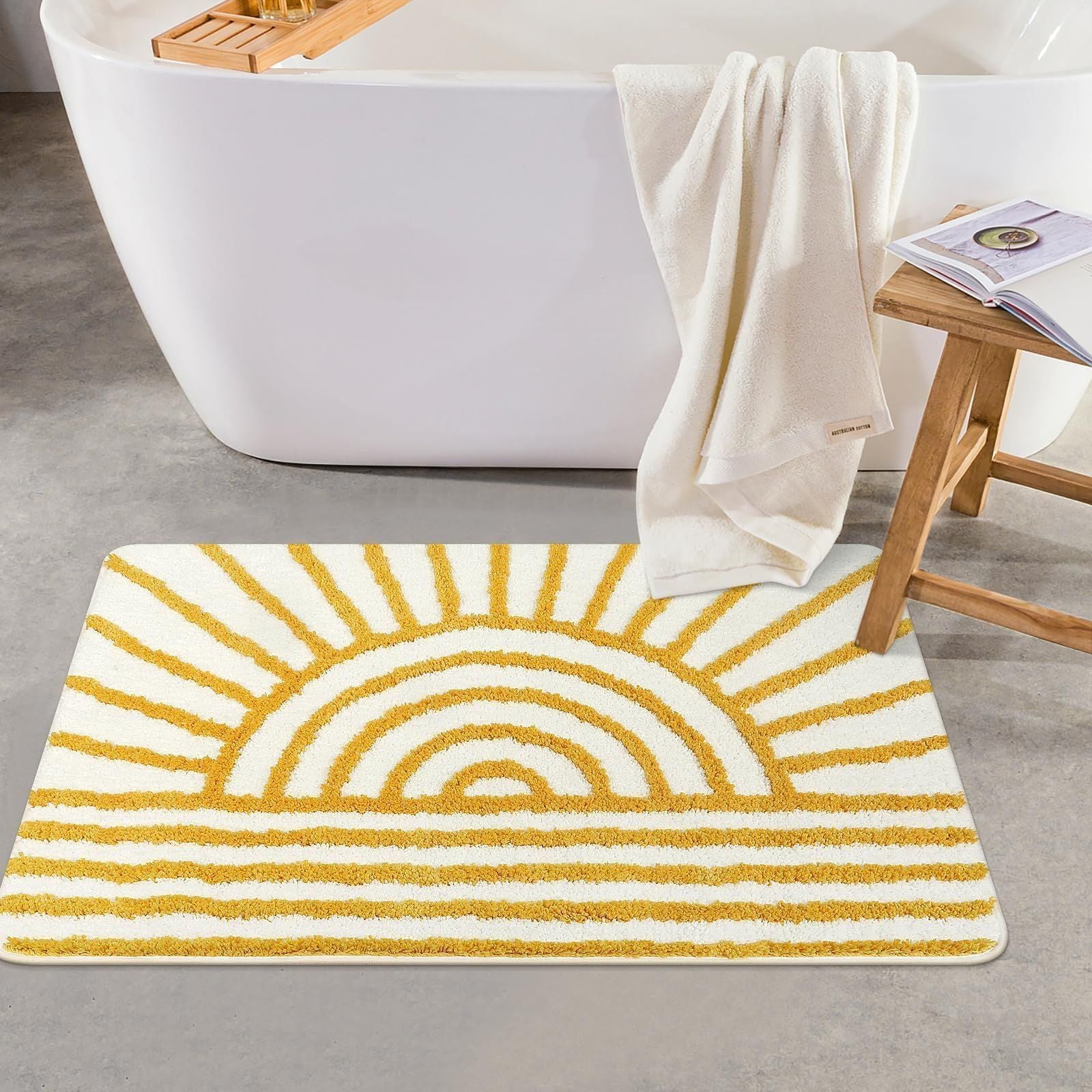 AIESY® Beautiful Machine Washable Sunrise Soft Bath Mats