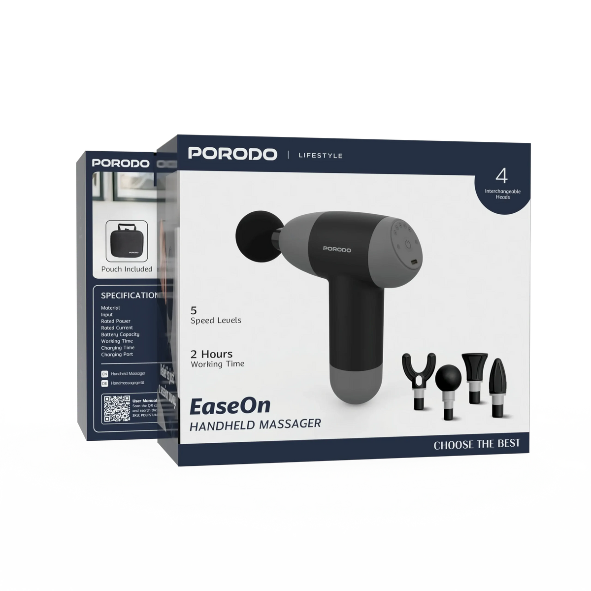 Porodo Lifestyle EaseOn Handheld Massager
