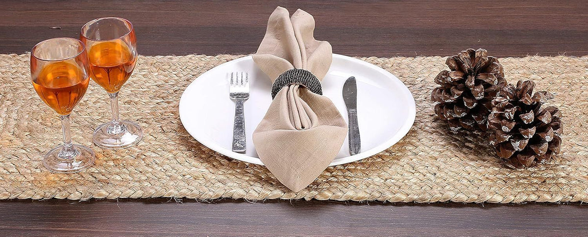 Live Beautiful ! Heat Resistant Natural Jute Braided Dining Table Runner Rustic Farmhouse Decor (Beige13X36 inch)