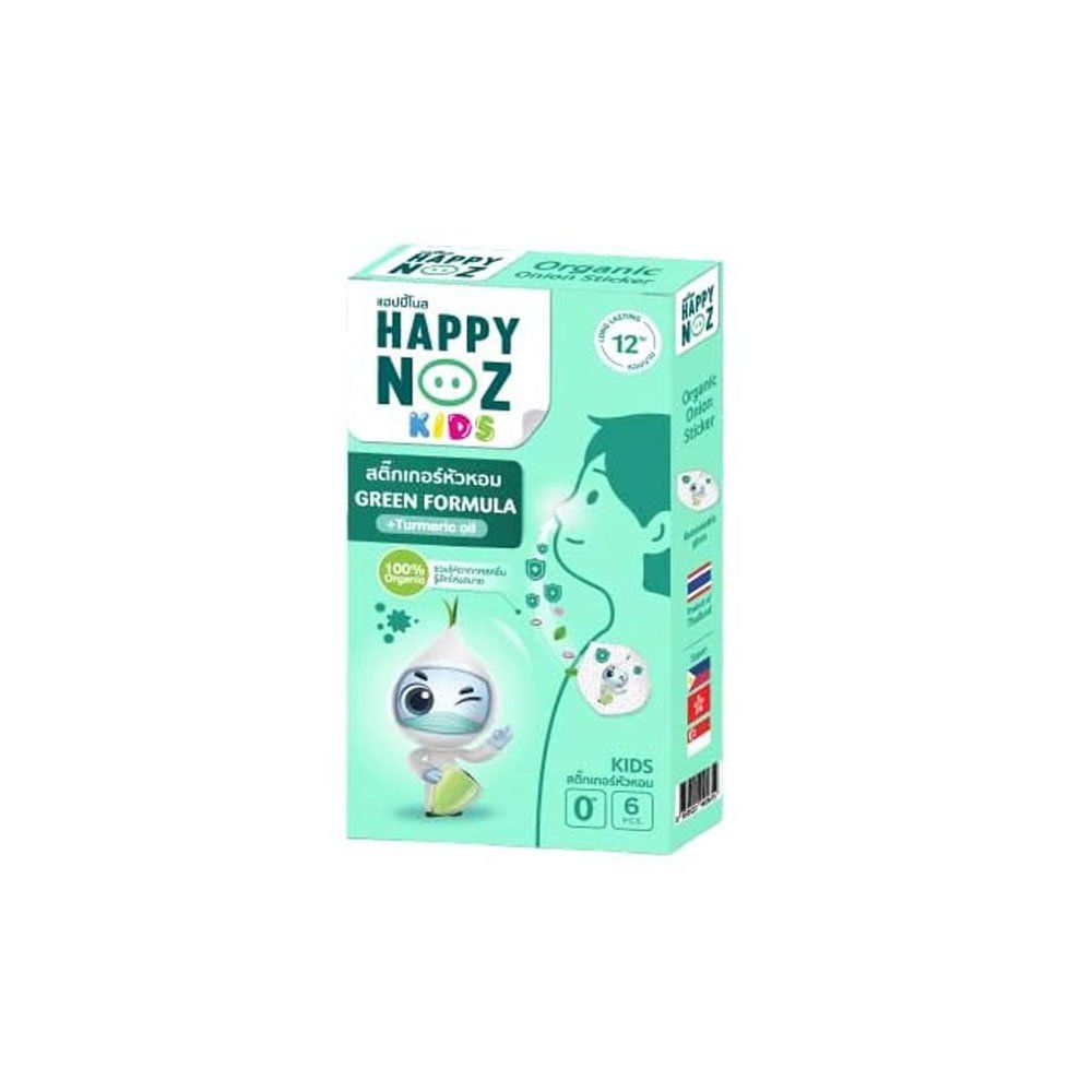 Happy Noz Organic Onion Sticker Plus Turmeric Relief for Allergy &amp; Runny Nose, 100% Organic, 12 Hours Duration