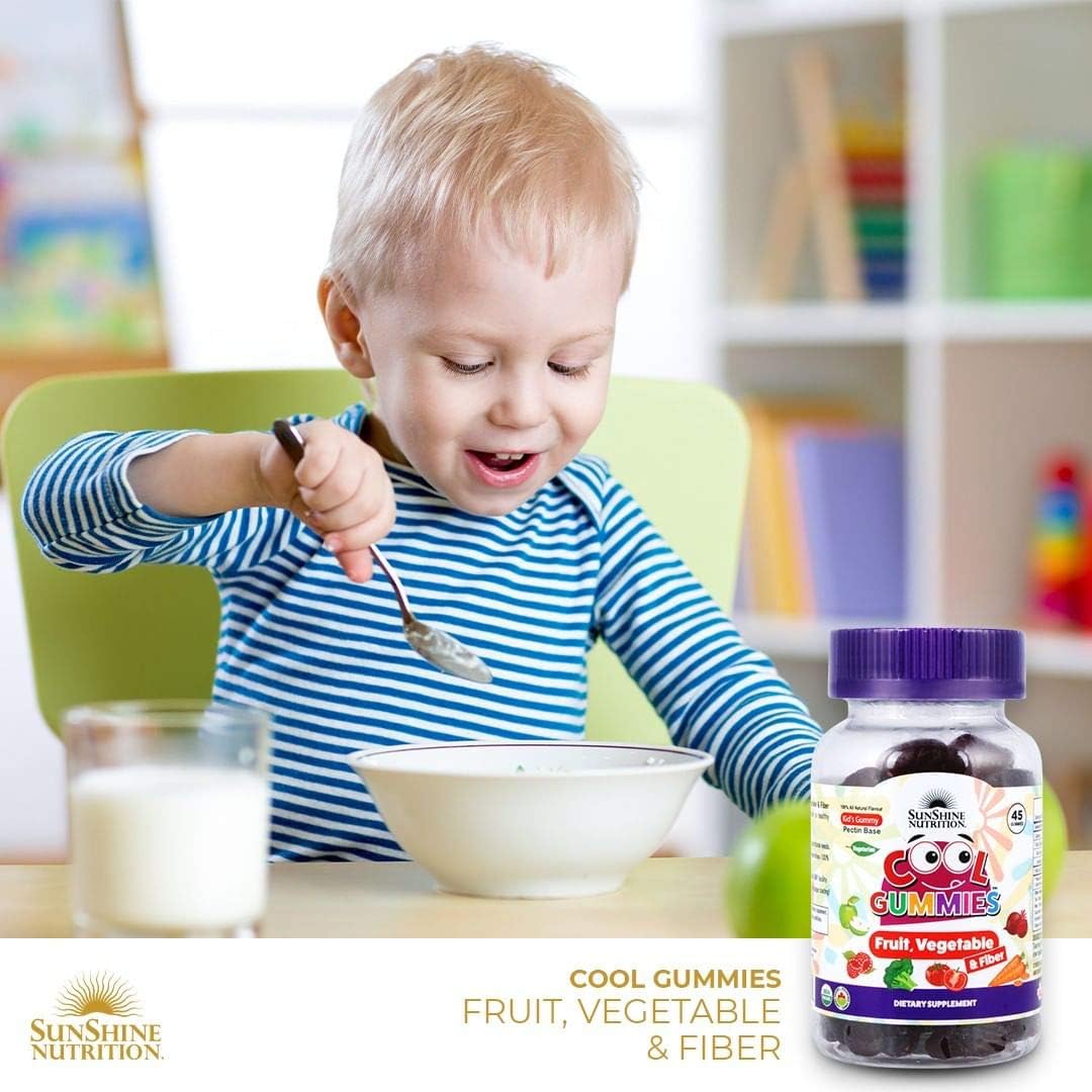 Sunshine Nutrition Cool Gummies Kids Fruit Veg & Fiber 90's
