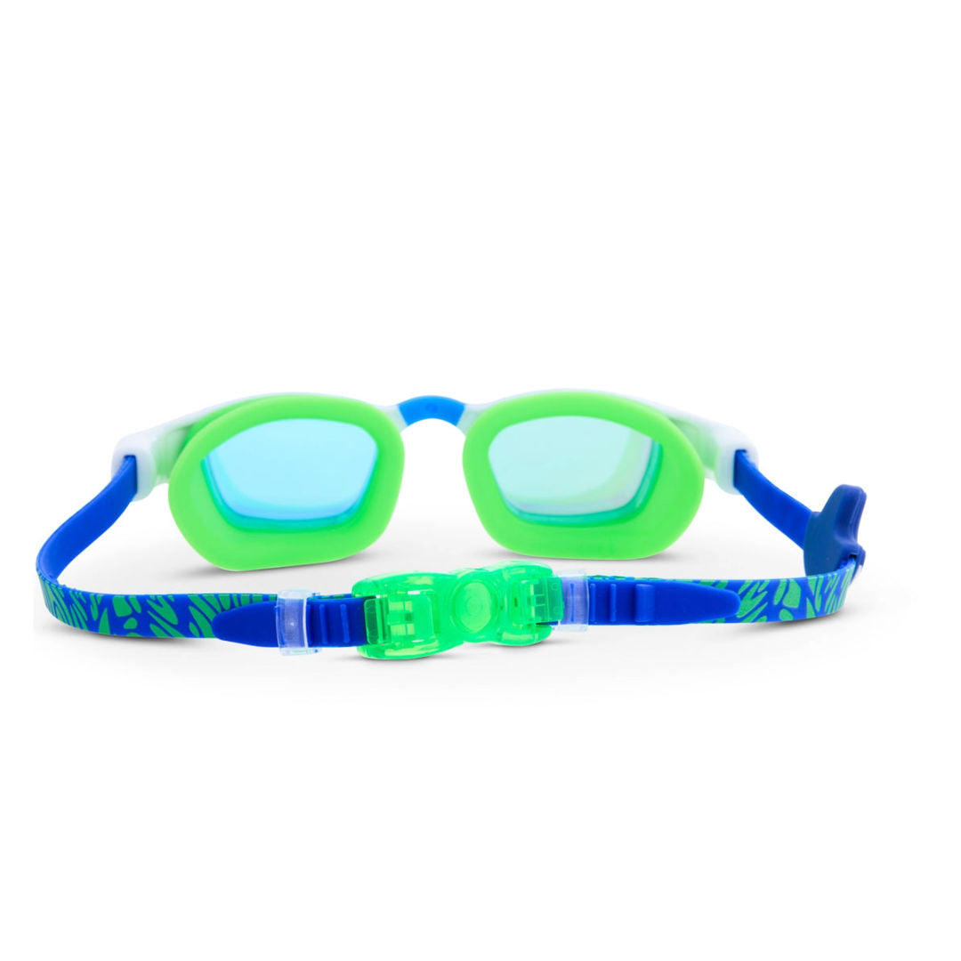 Bling2O Sage Surfer Short Fin Shark Swim Goggles (Green/Blue), 6+ years