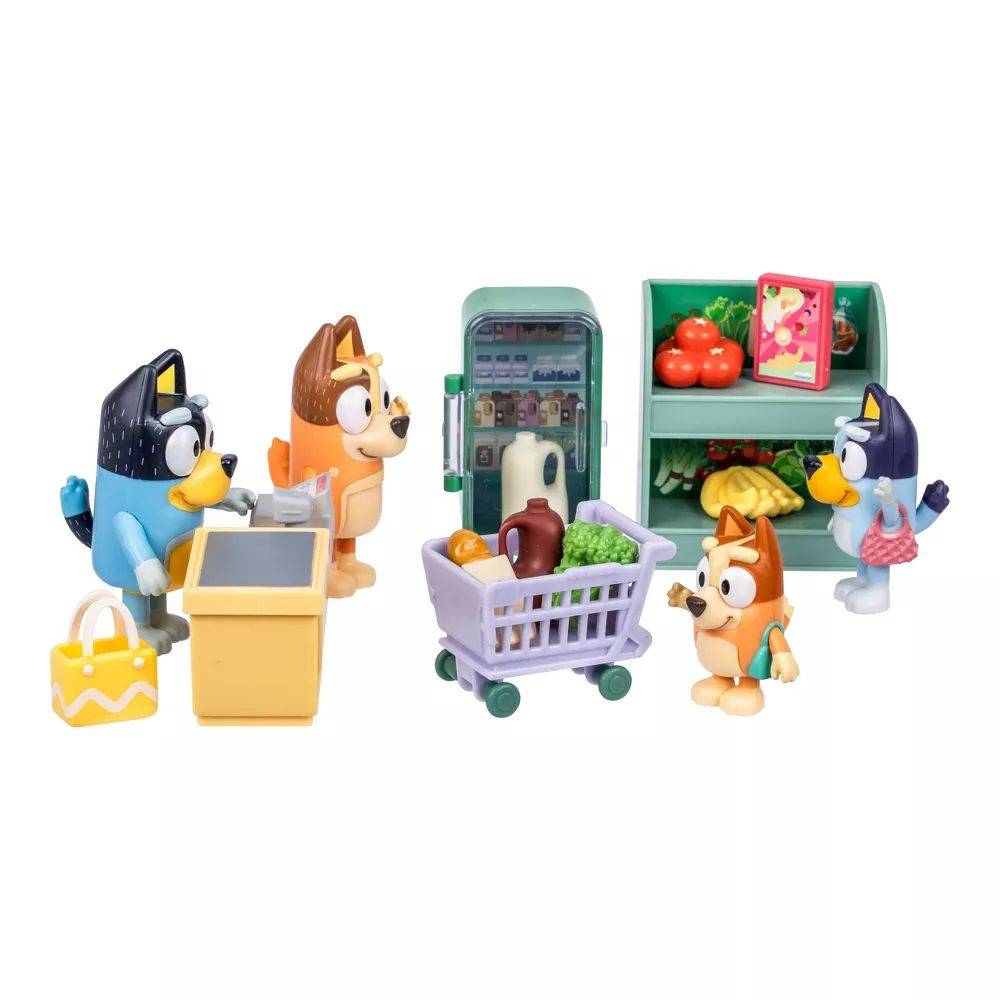 Bluey Lets Play Chef Blueys Family Shopping Trip Playset, 3+ years
