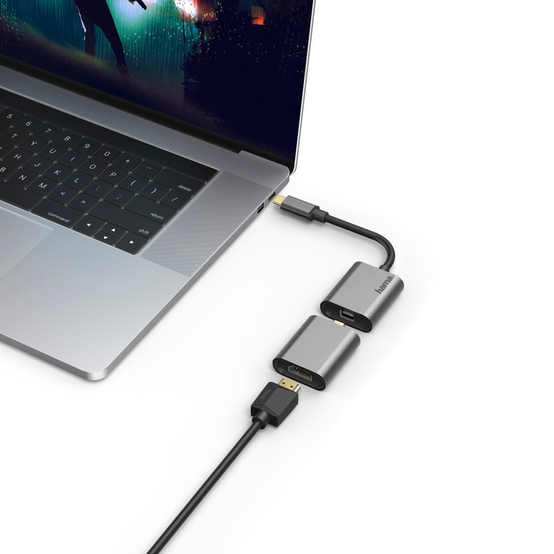 HAMA 200306 Video Adapter Set,6 in 1,USB-C,Mini-DisplayPort,HDMI™,VGA