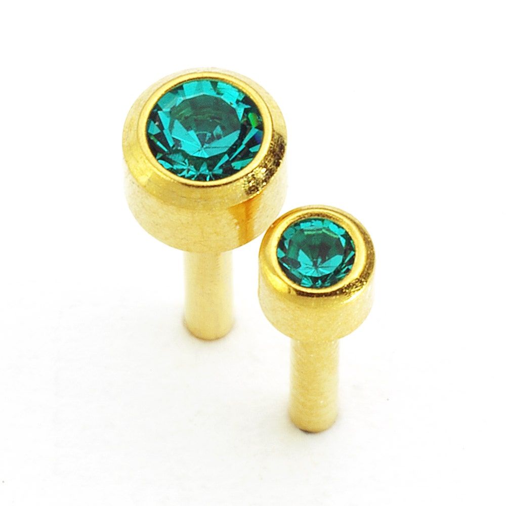 Caflon Singles Birthstone, Blue Zircon Gold Plated Earring