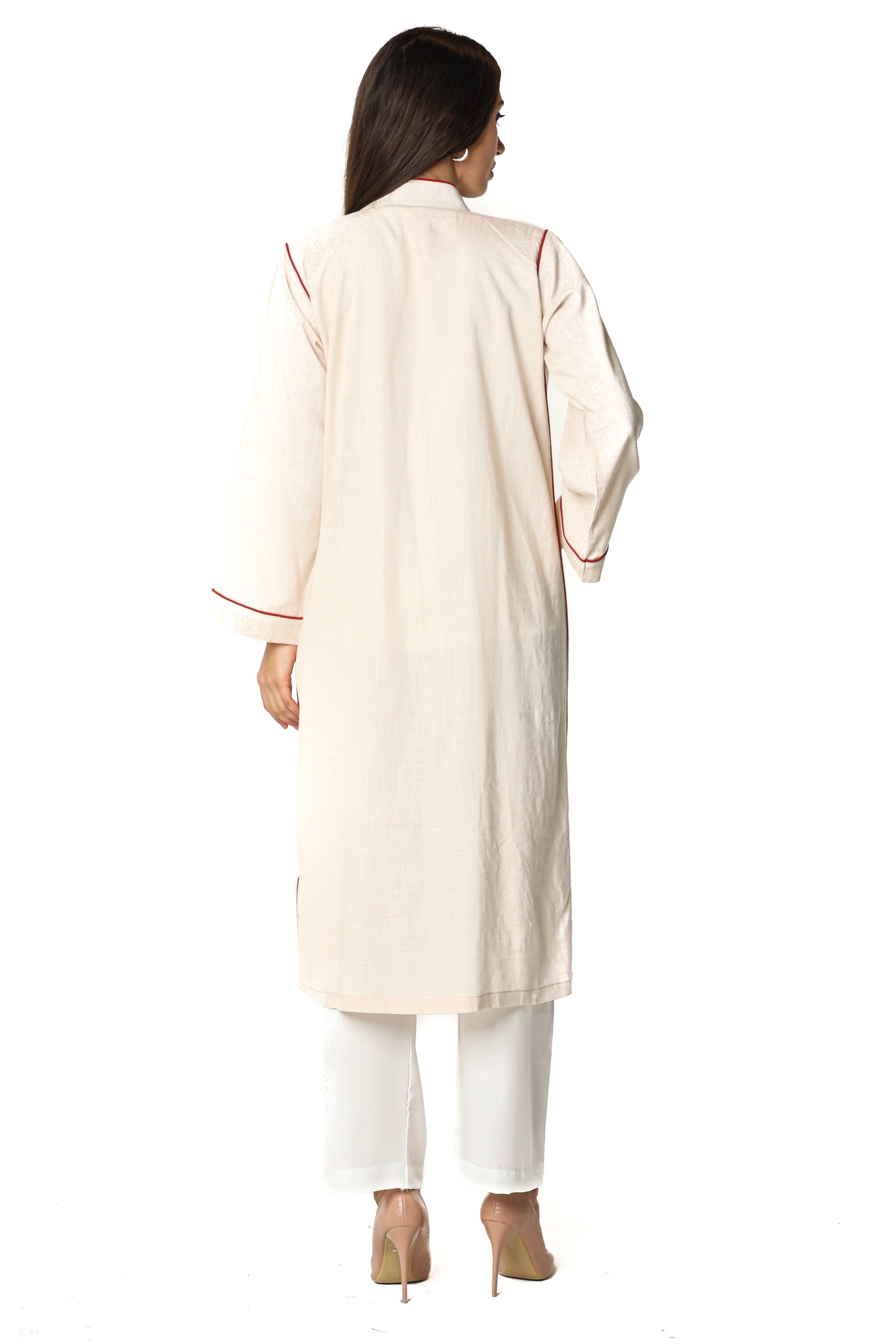 MOiSTREET Linen Fabric with Crepe Top and Pants