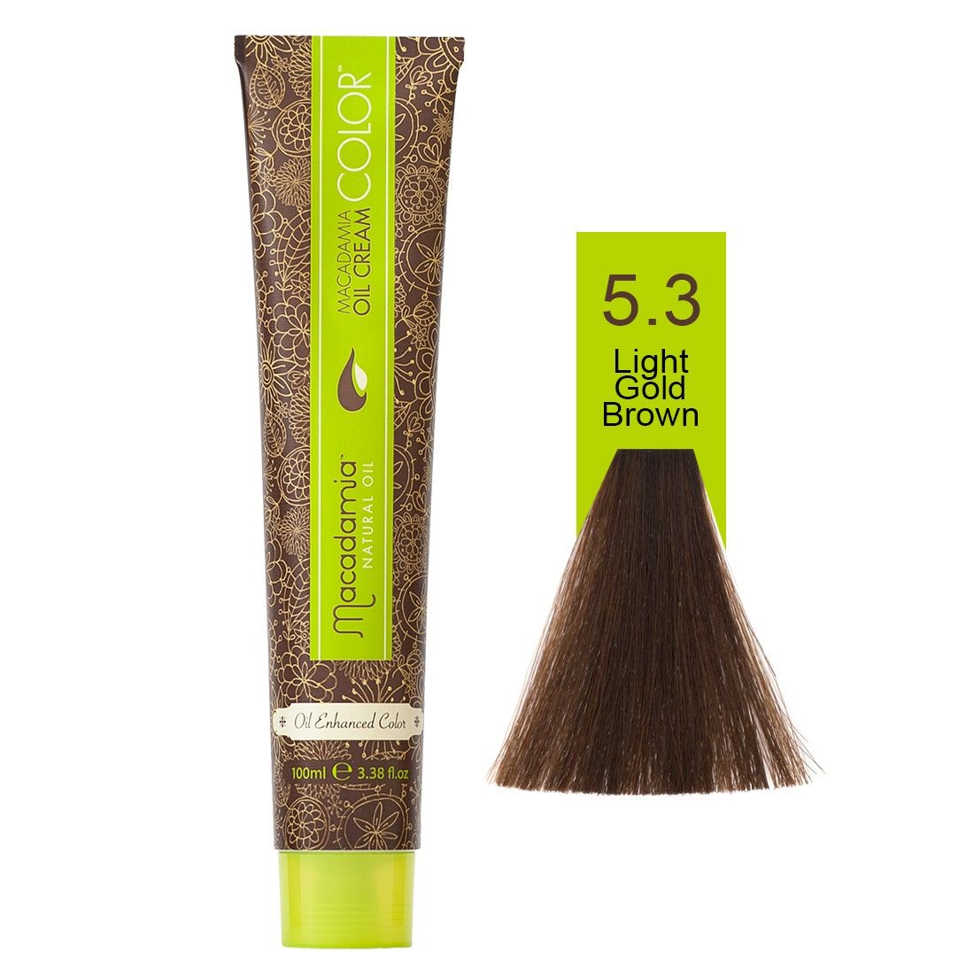 Macadamia Natural Oil Cream Hair Color, 100ml, 5.3 Light Gold Brown