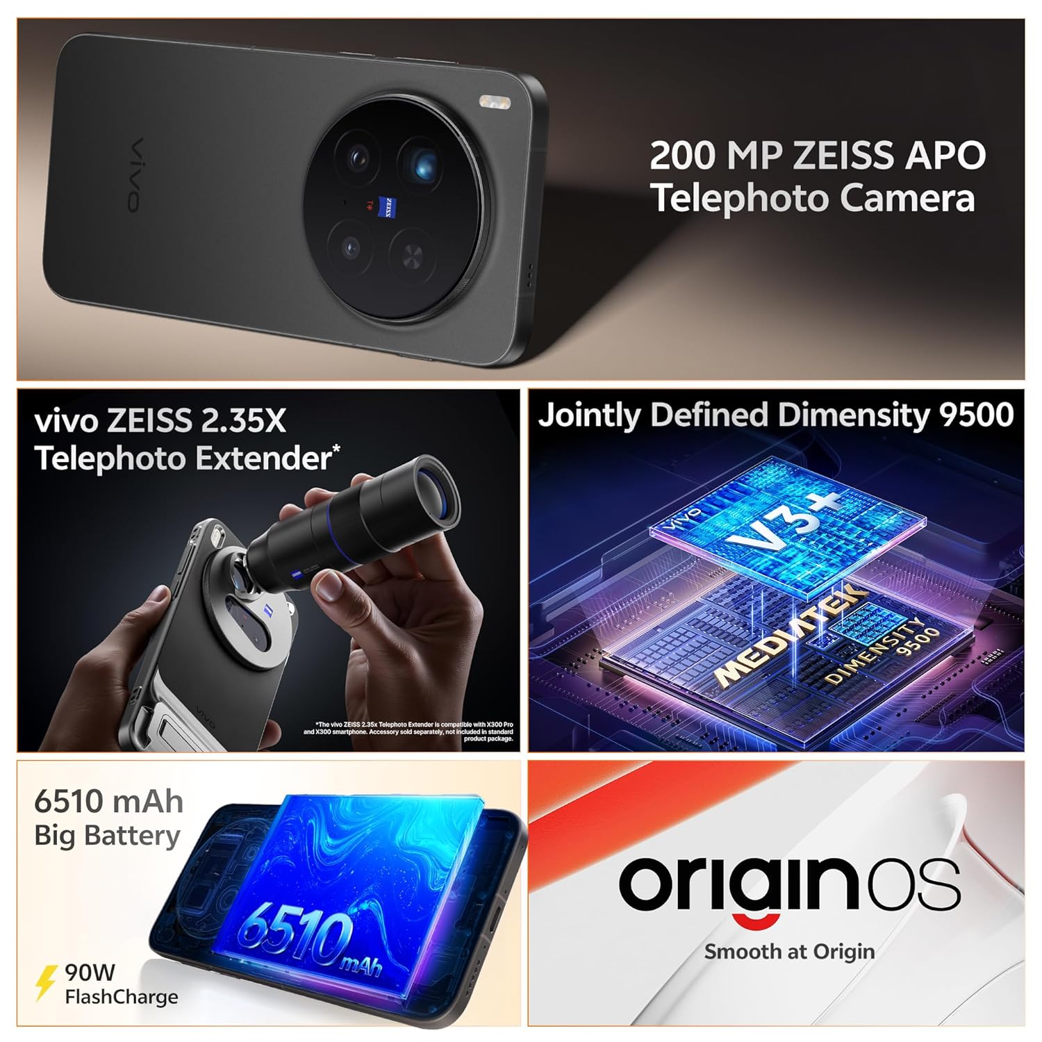 Vivo X300 Pro 5G Smartphone, 16GB RAM, 512GB Storage, 6.78" AMOLED LTPO Display, 200MP ZEISS Camera, 6510mAh Battery