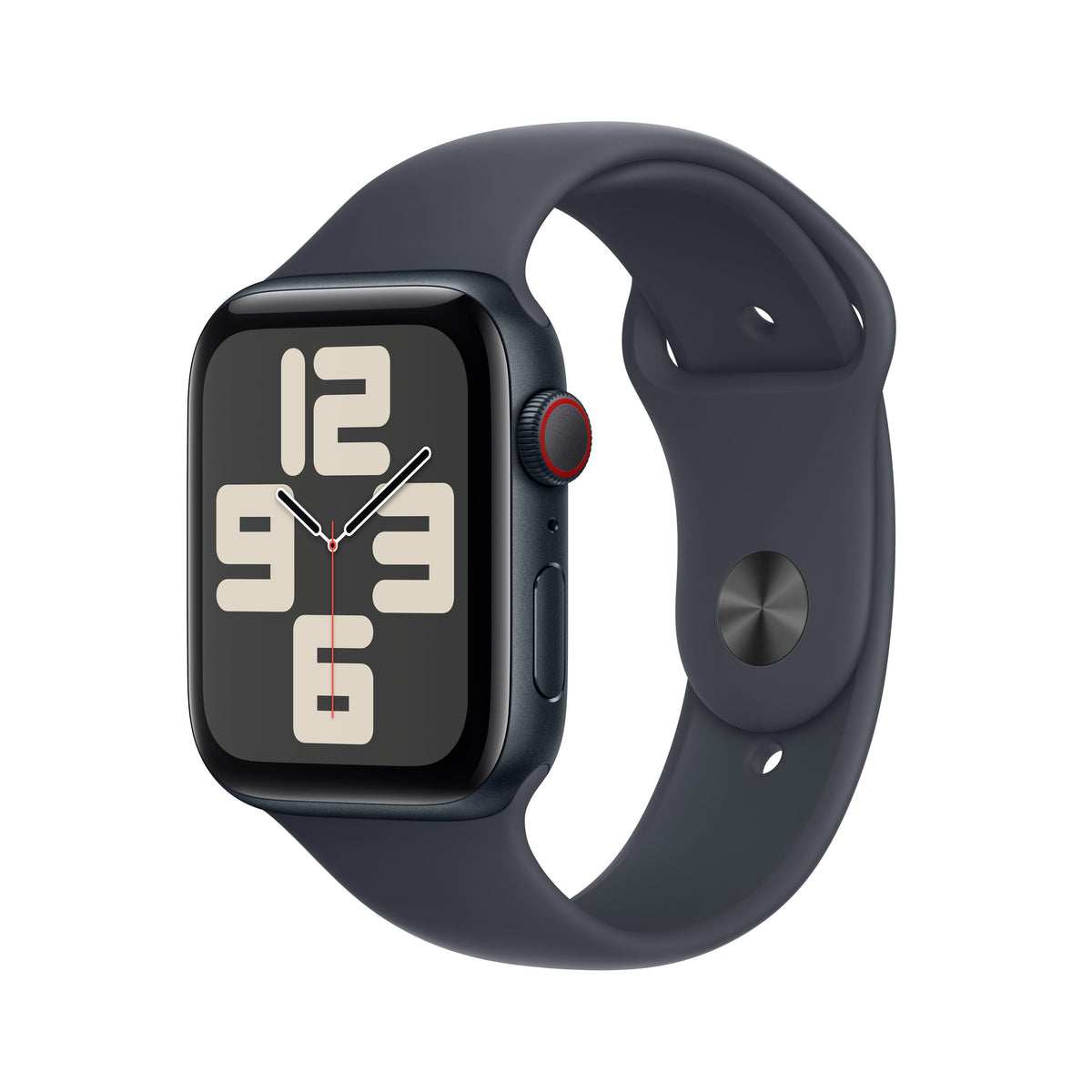 Apple Watch SE 2nd Gen GPS + Cellular, 44mm Midnight Aluminium Case with Midnight Sport Band S/M