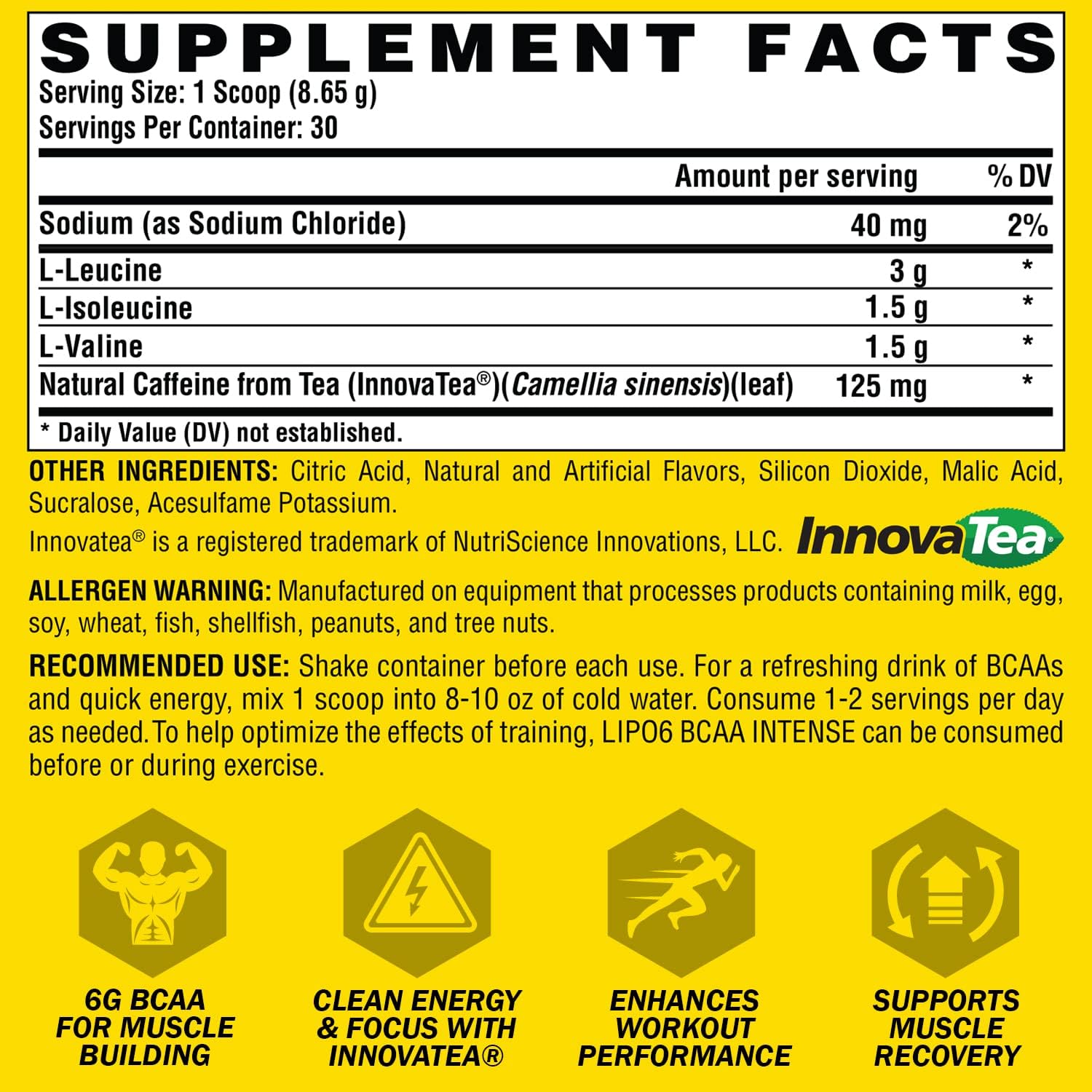 Nutrex Research, Lipo6 Bcaa Intense 30s Watermelon 259g