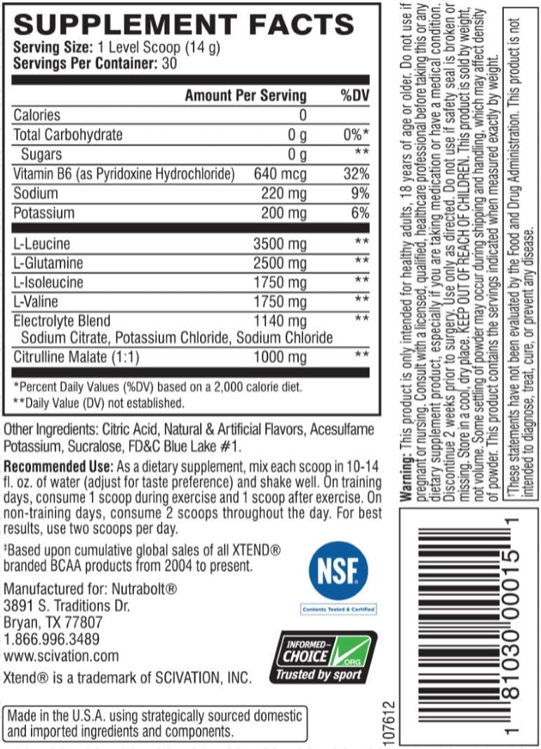 XTEND ORIGINAL BCAA BLUE RASPBERRY ICE