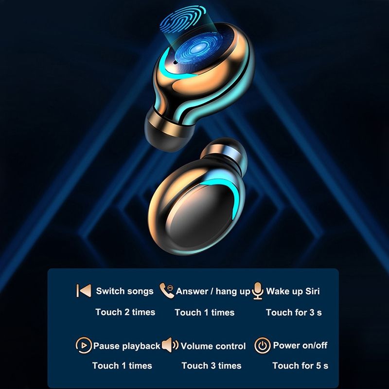 F9-5C LED Light + Digital Display Bluetooth Earphone