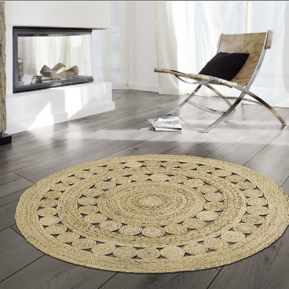 AIESY®  All Over Natural Beautiful Handwoven Jute Rug