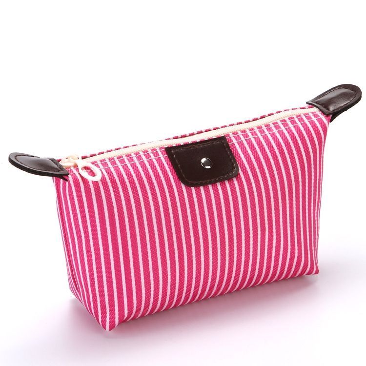 Striped Cosmetic Bag Travel Folding Toiletry Bag