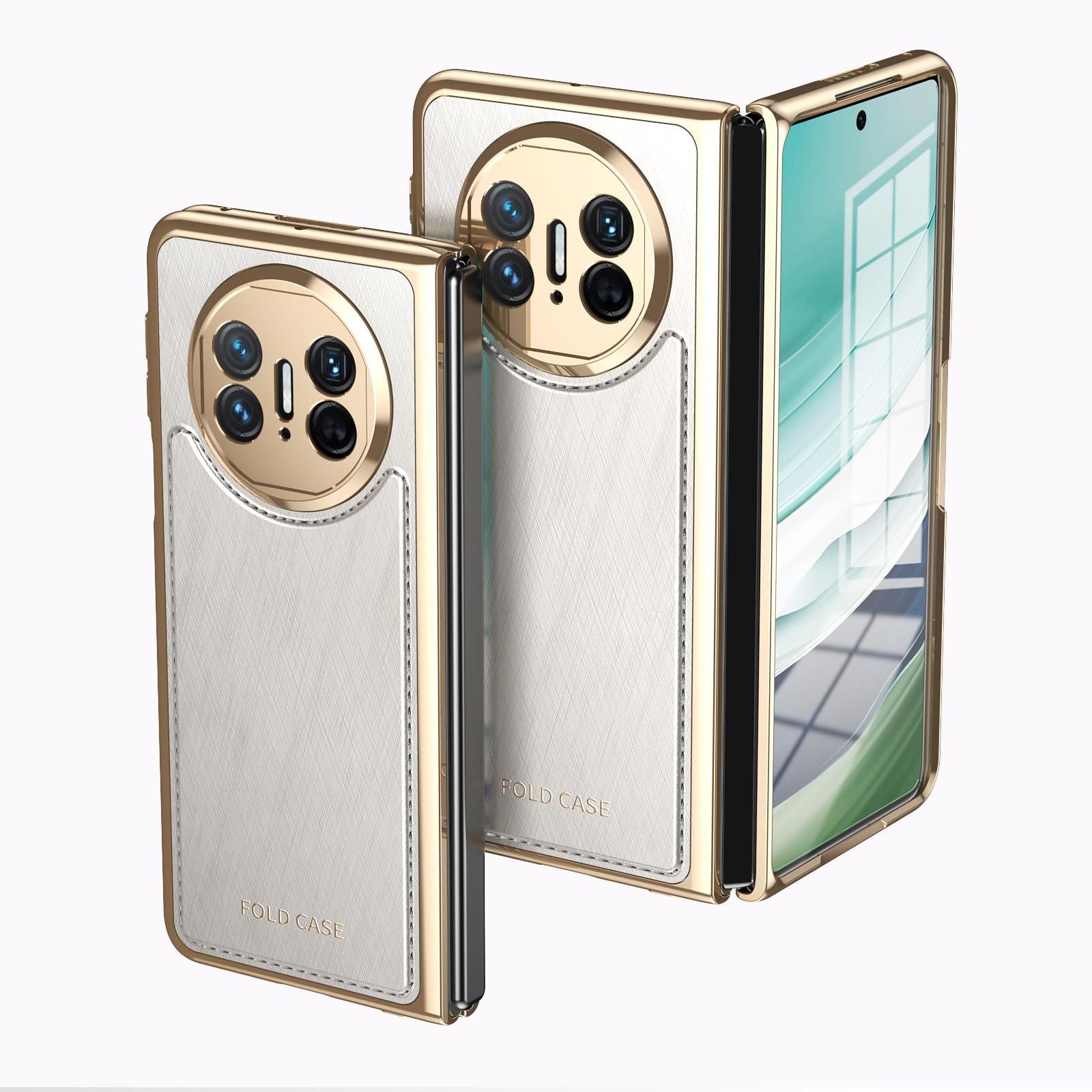 Plating Silver Brocade Case For Huawei Mate X3