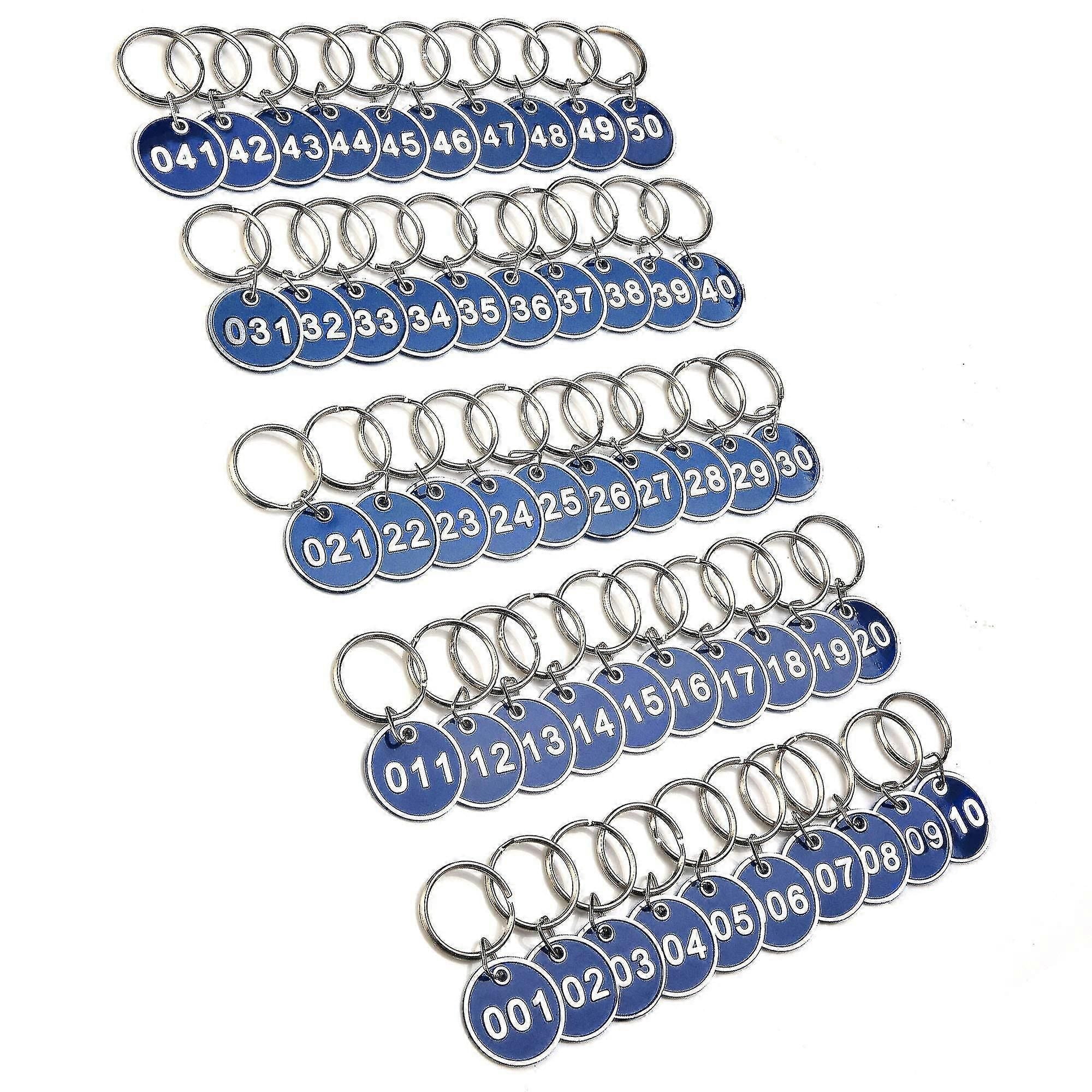 Engraved Aluminum Number Key Rings 1-100 for Locker Gym Keys