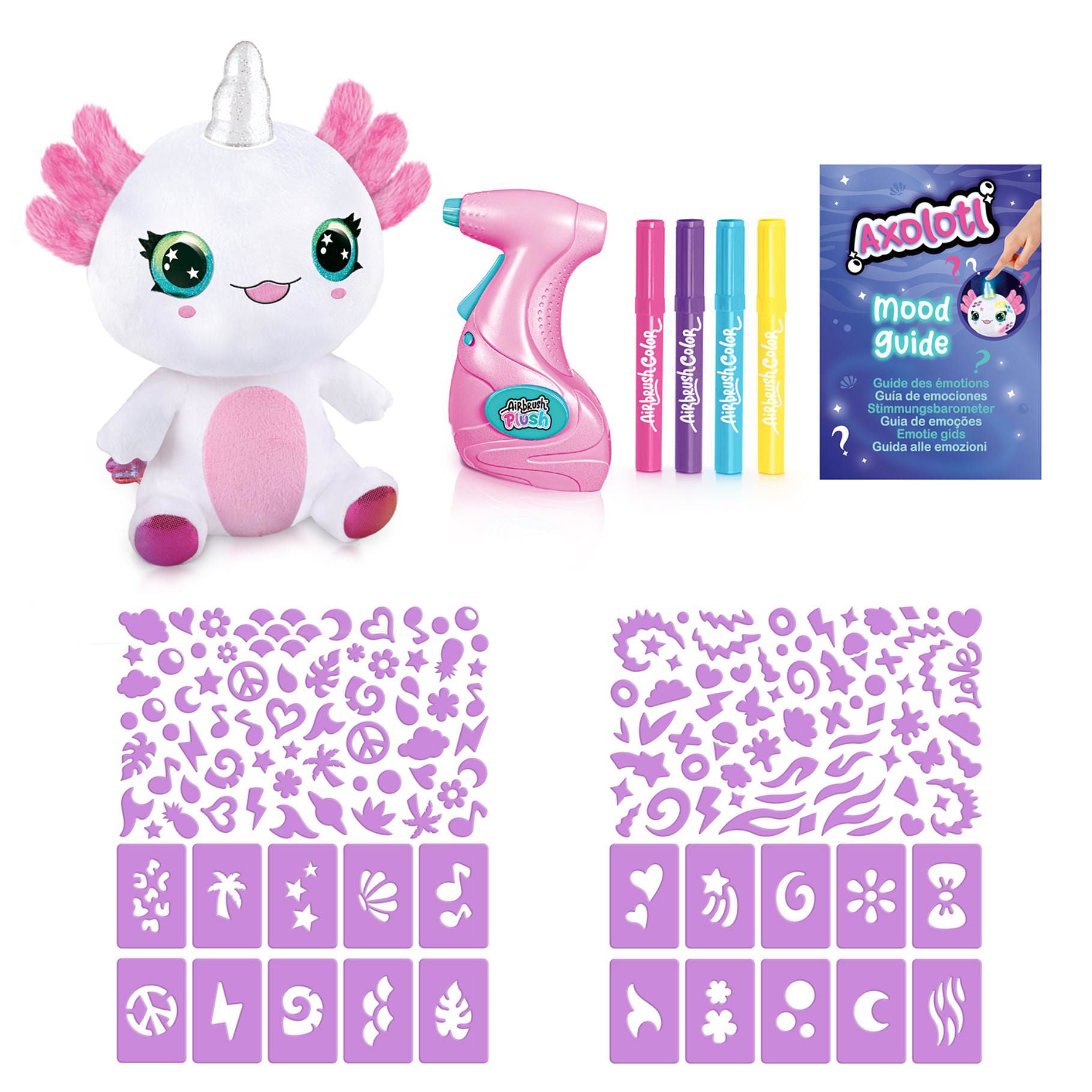 Canal Toys Airbrush Plush Axolotl Light-Up DIY Activity Kit