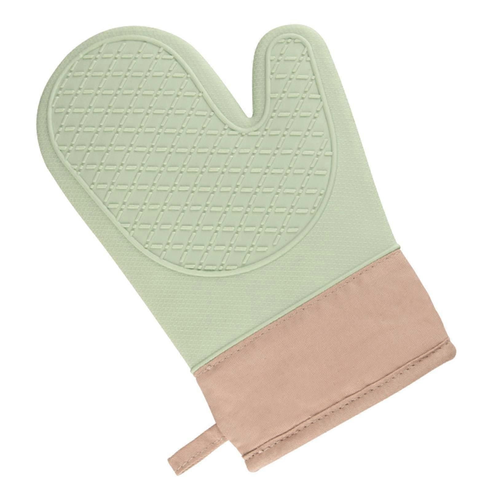 1pc Silicone Anti-scald Anti-slip Thicker Cotton Lining Long Microwave Glove Kitchen