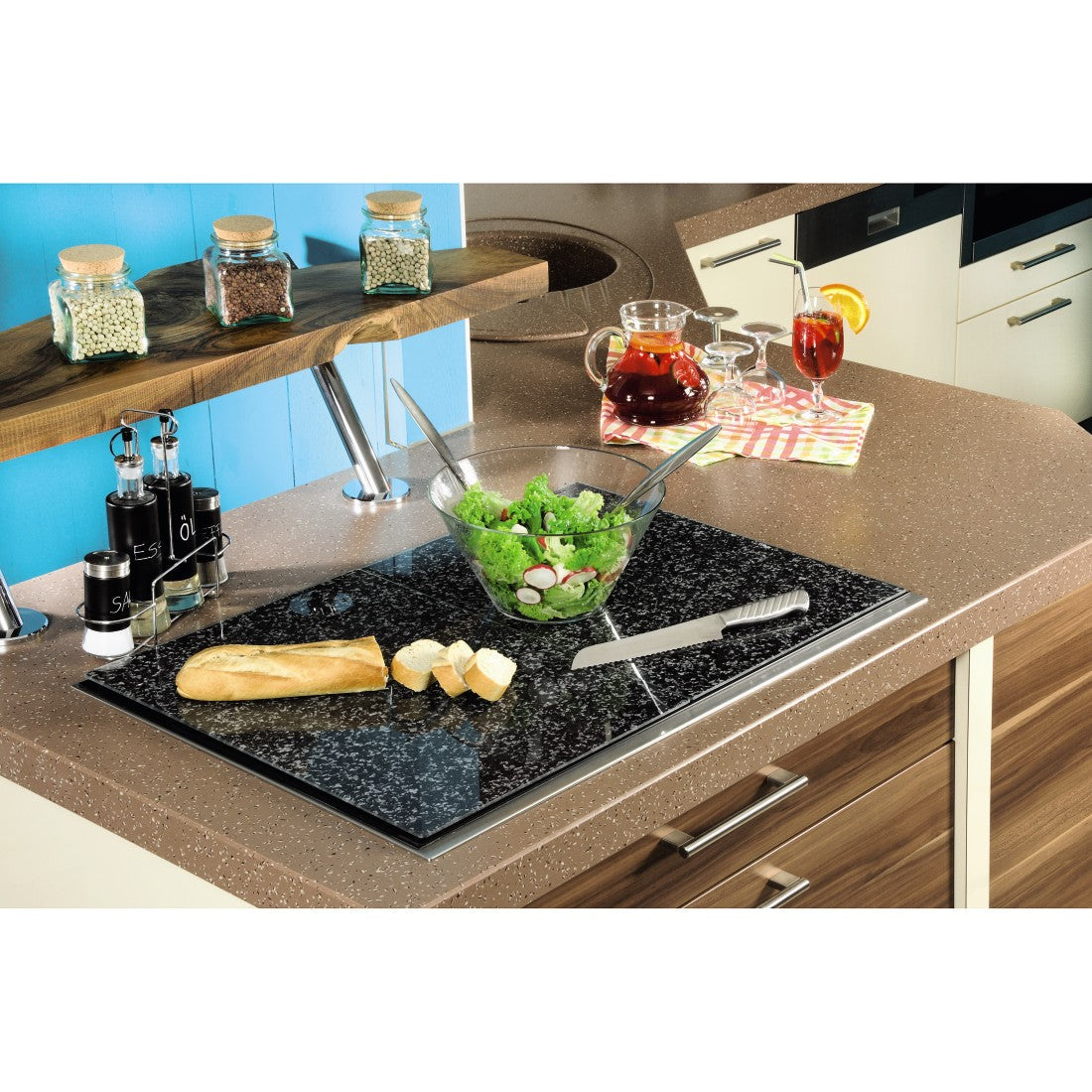 XAVAX 111515 Hob cover plate, pack of 2, "Granite" design, 52 cm x 38.5 cm