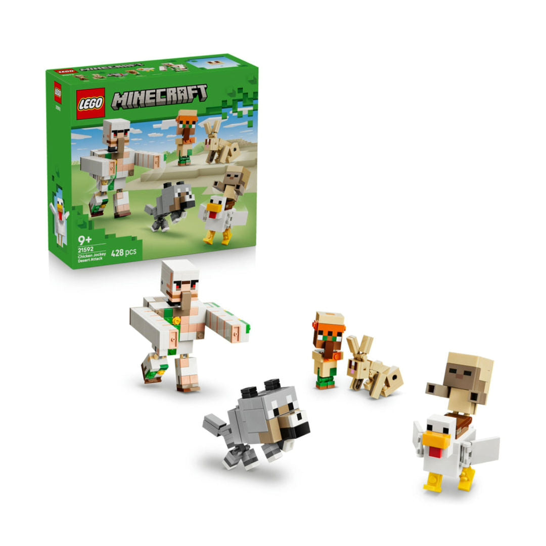 LEGO Minecraft Chicken Jockey Desert Attack Building Set, For Age 9+ Years
