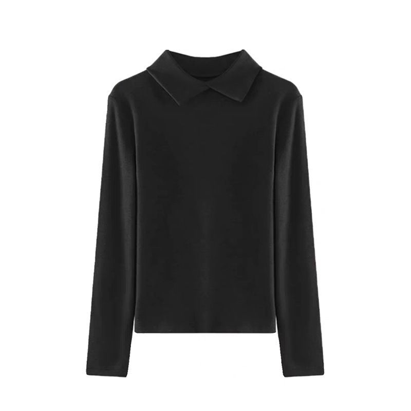 German Fleece Warm Polo Collar Long Sleeve Base Top For Women