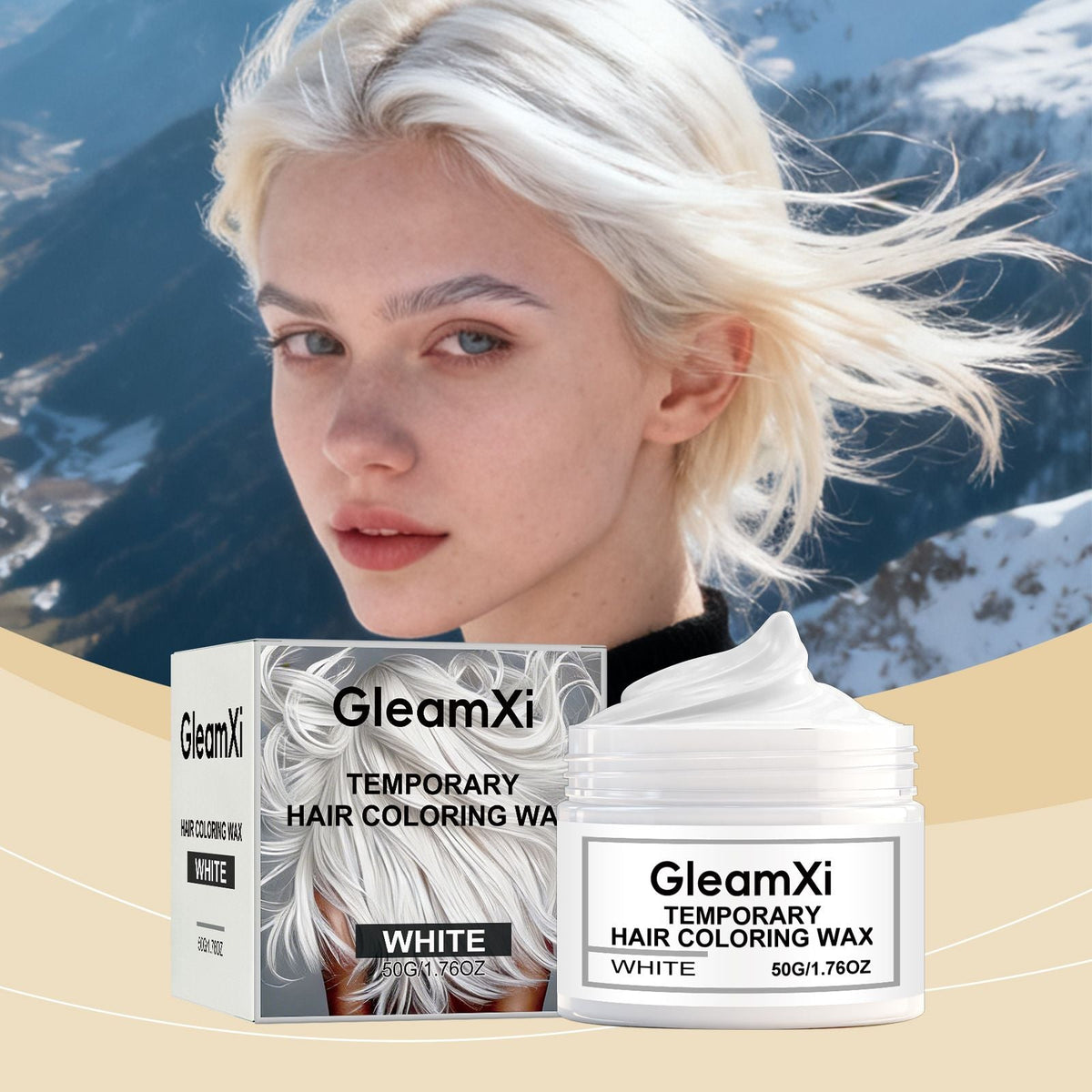 Temporary White Hair Color Wax Washable Styling 50g