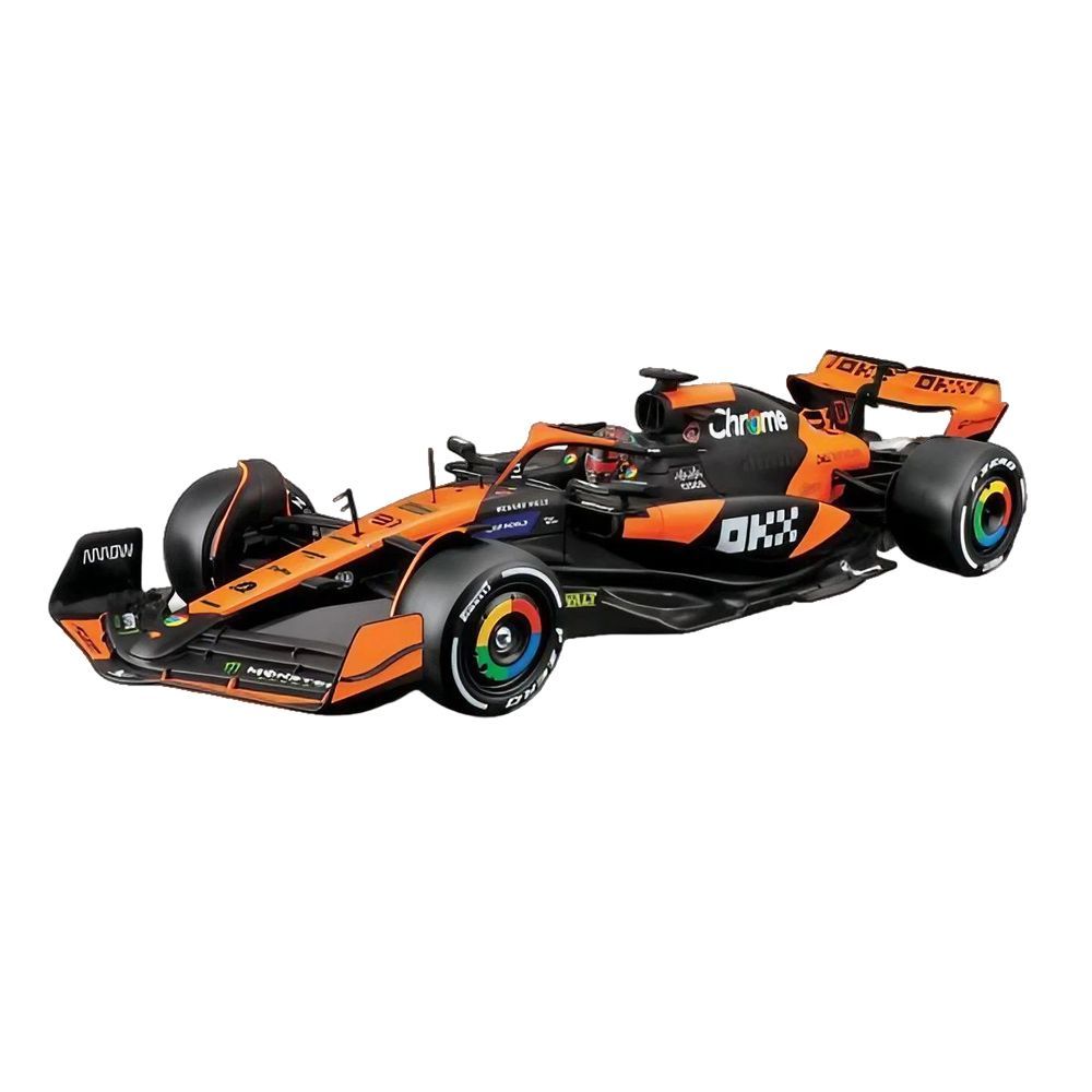 Bburago Racing F1 Miami Grand Prix 2024 McLaren MCL38 #81 Oscar Piastri Die-cast Metal Kit (1:24, 42 Parts, Orange/Black), 14+ years