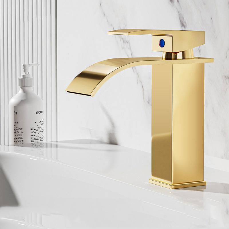 Waterfall Wash Basin Faucet S Low Rose Gold