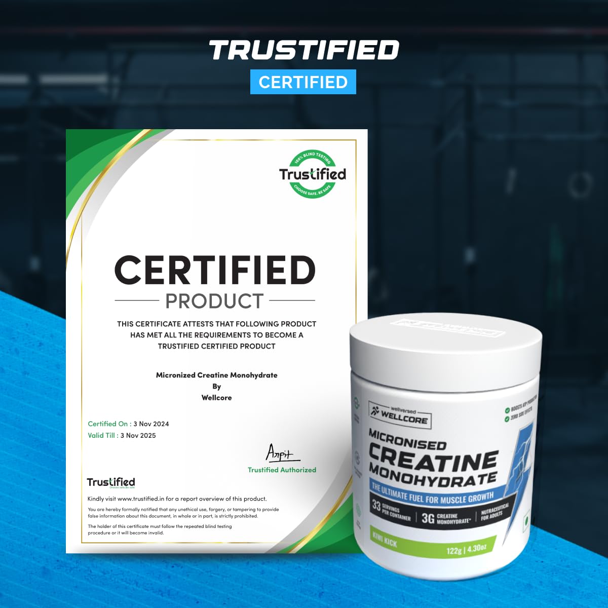 Wellcore Creatine Kiwi Kick 122G