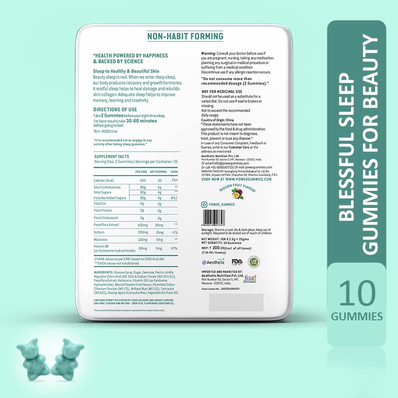 Power Gummies, Melatonin Gummies 10 Gummies Pack